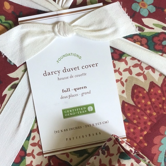 Pottery Barn Red Darcy Full Queen Duvet Set - Picture 3 of 4